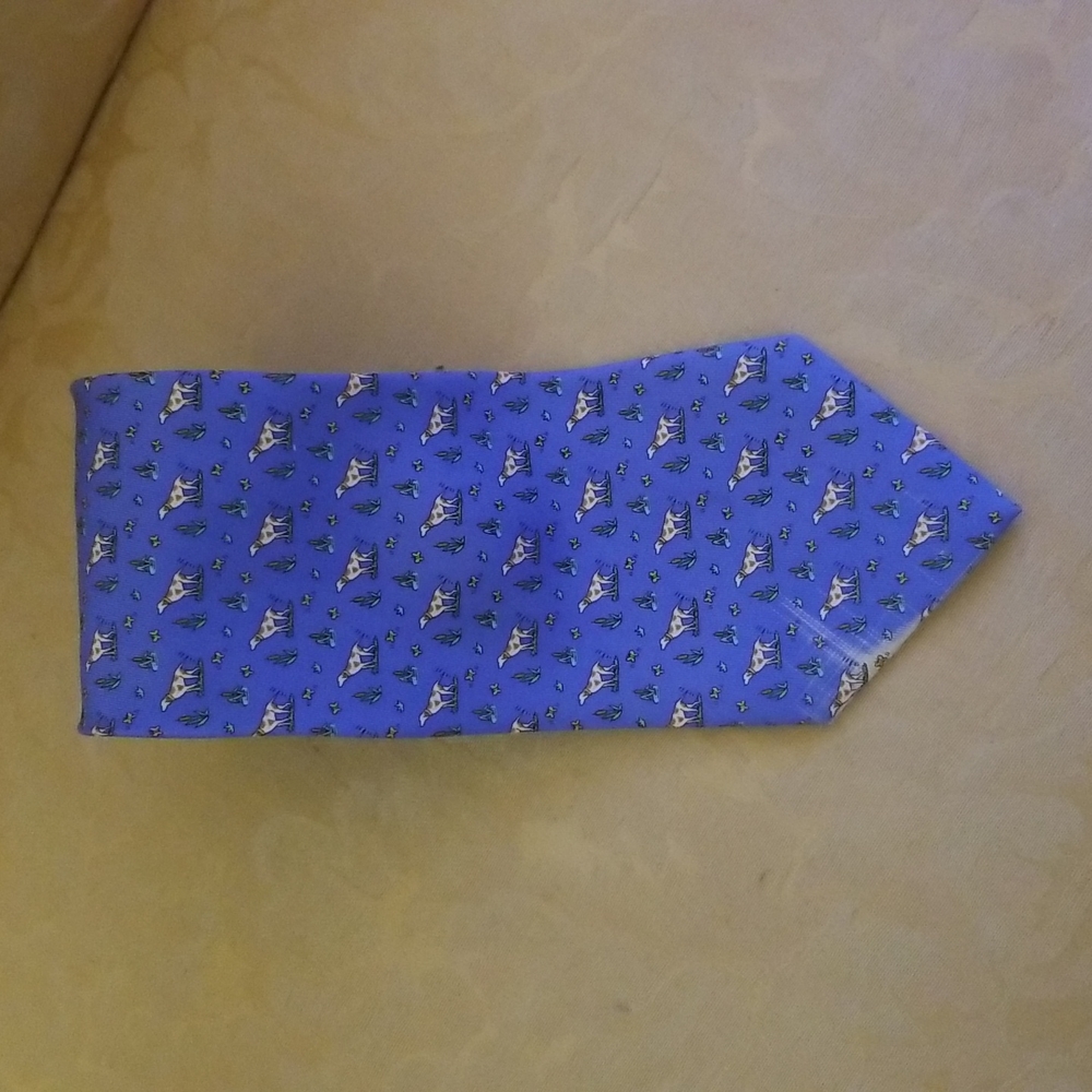 BASS Classic 100% Silk Blue Dog Hunting Necktie